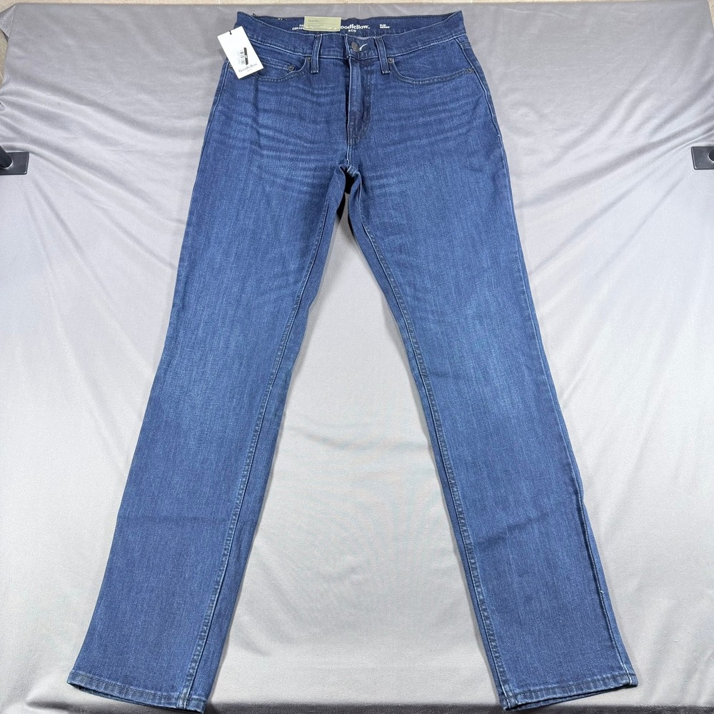 Goodfellow Mens 32x32 Blue Cotton Blend Slim Fit Total Flex Denim Jeans New
